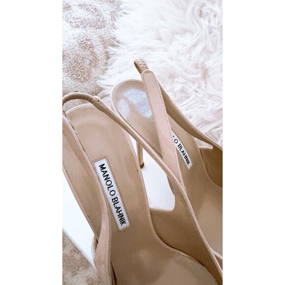 Manolo Blahnik 105mm allura slingback pump nude 39.5EU/9.5B - Picture 7 of 7